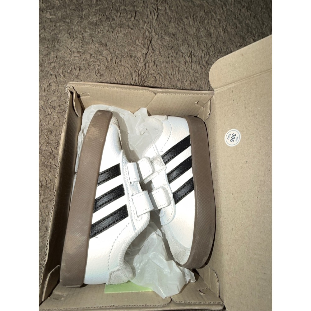 Adidas VL Court 3.0 CFI Toddler Sneakers White Black Gum Size 5K